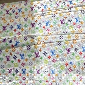 Louis Vuitton Monogram Classic Pattern Elastic Multicolor  White 5/8" ,  By Yard